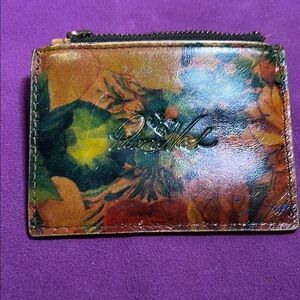Patricia Nash Floral Leather Card Holder with Zipper